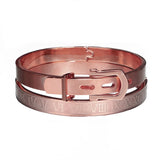 Men's Stainless Steel Roman Numeral Bangle Cuff Bracelet
