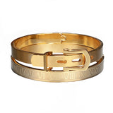 Men's Stainless Steel Roman Numeral Bangle Cuff Bracelet