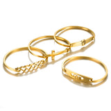 Stainless Steel Bangles Love Cross Charm Cuff Bracelets