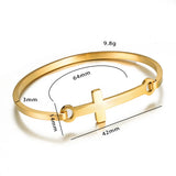 Stainless Steel Bangles Love Cross Charm Cuff Bracelets
