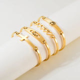 Stainless Steel Bangles Love Cross Charm Cuff Bracelets
