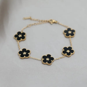 Stainless Steel Flower Charm Bracelet
