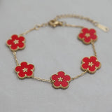 Stainless Steel Flower Charm Bracelet