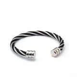 Stainless Steel Chain Link Cuff Bracelet Twine Power Charm Wristband Bangle