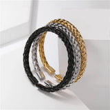 Classic Stainless Steel Chain Link Cuff Bracelet Men Women OL Jewelry