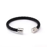 Stainless Steel Chain Link Cuff Bracelet Twine Power Charm Wristband Bangle