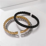 Classic Stainless Steel Chain Link Cuff Bracelet Men Women OL Jewelry