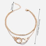 Stainless Steel Multi-Layer Foot Chain Handcuffs Ankle Bracelet for Women