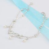 Stainless Steel Multi-Layer Foot Chain Handcuffs Ankle Bracelet for Women