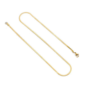 Stainless Steel Flat Chain Necklace for Men Women Chokers Clavicle Necklace