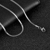 Stainless Steel Flat Chain Necklace for Men Women Chokers Clavicle Necklace
