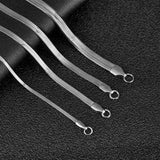 Stainless Steel Flat Chain Necklace for Men Women Chokers Clavicle Necklace