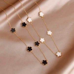Stainless Steel Flower Charm Bracelet for Women Jewelry