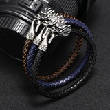 Classic Stainless Steel Leather Bracelet Retro Accessories