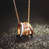 Classic Stainless Steel Roman Letter Necklace Women Statement Necklace