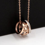 Classic Stainless Steel Roman Letter Necklace Women Statement Necklace