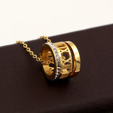 Classic Stainless Steel Roman Letter Necklace Women Statement Necklace