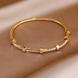 Stainless Steel Crystal Bangles for Women