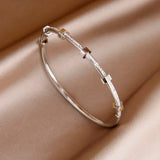 Stainless Steel Crystal Bangles for Women