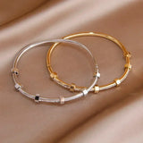 Stainless Steel Crystal Bangles for Women