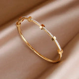 Stainless Steel Crystal Bangles for Women