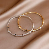 Stainless Steel Crystal Bangles for Women