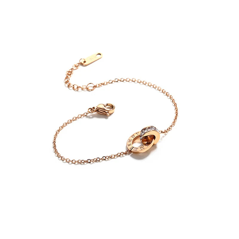 Stainless Steel Roman Circle Bracelet Jewelry for Women