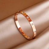 Stainless Steel Crystal Charm Bracelet