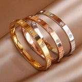 Stainless Steel Crystal Charm Bracelet
