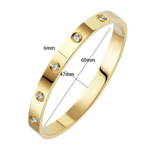 Stainless Steel Crystal Charm Bracelet
