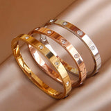 Stainless Steel Crystal Charm Bracelet