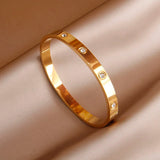 Stainless Steel Crystal Charm Bracelet