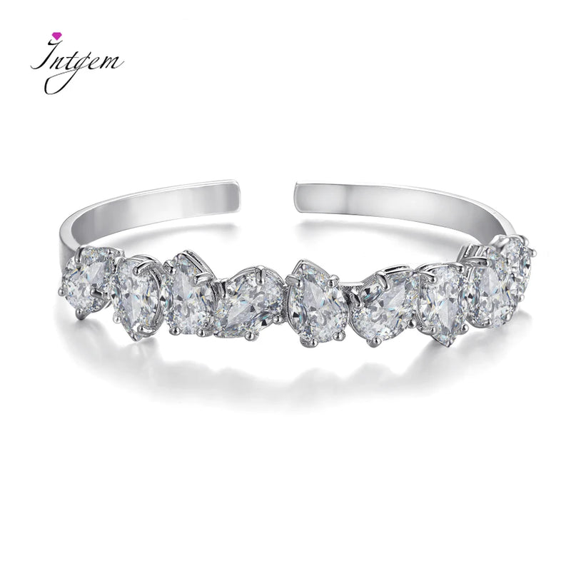 Adjustable Water Drop Zircon Bangle - Wedding Gift