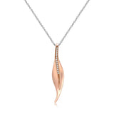 Fallen Leaf Pendant Necklace Cubic Zirconia Rose Party Gift N041
