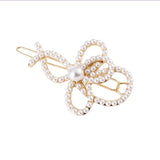 Light Yellow Alloy Chinese Knot Hair Jewelry with Pearl