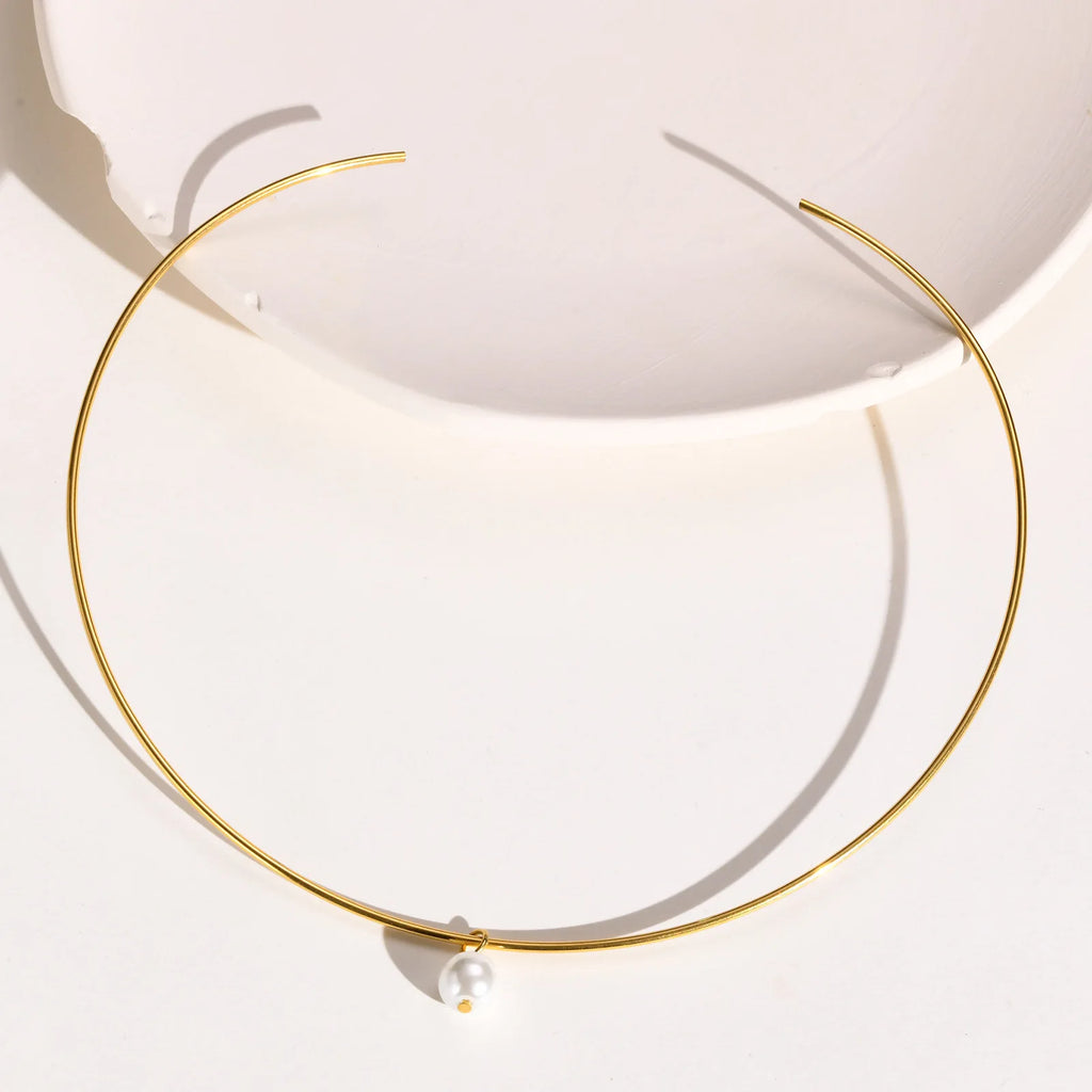 Vintage Style Pearl Choker Necklace for Women