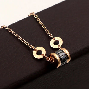 Roman Number Circle 4 Crystal Bracelet Stainless Steel Rose Jewelry for Women
