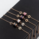 Roman Number Circle 4 Crystal Bracelet Stainless Steel Rose Jewelry for Women