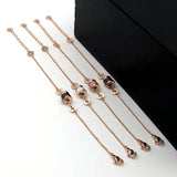 Roman Number Circle 4 Crystal Bracelet Stainless Steel Rose Jewelry for Women