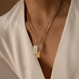 Tarot Cards Pendant Necklace Stainless Steel Box Chain Divination Choker