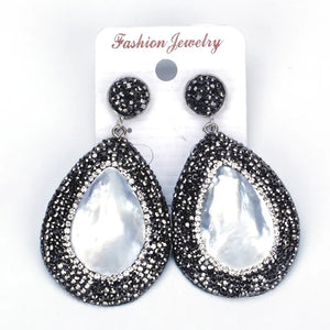 Mother Of Pearl Shell Tear Drop Earrings