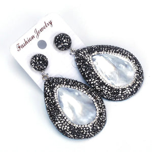 Mother Of Pearl Shell Tear Drop Earrings