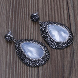 Mother Of Pearl Shell Tear Drop Earrings