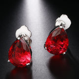Teardrop CZ Clip-on Earrings for Women Wedding Party Gift