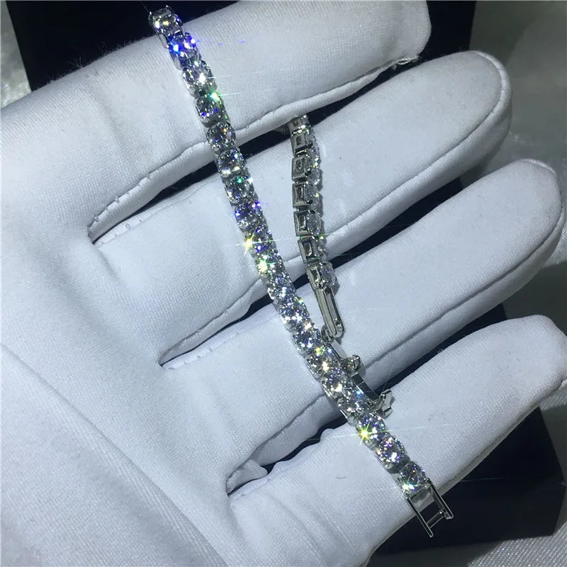 Classic Tennis Bracelet 3mm 5A CZ Filled Engagement Wedding Bridal Gift