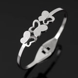 Butterflies Bracelets Women Stainless Steel Bangle Gift