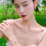 Three-color Three-ring Pendant Necklace for Women