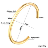 Titanium Stainless Steel Open Cuff Bracelet Rose Bangle