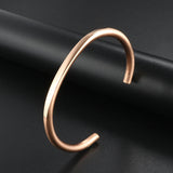 Titanium Stainless Steel Open Cuff Bracelet Rose Bangle