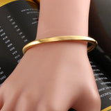 Titanium Stainless Steel Open Cuff Bracelet Rose Bangle
